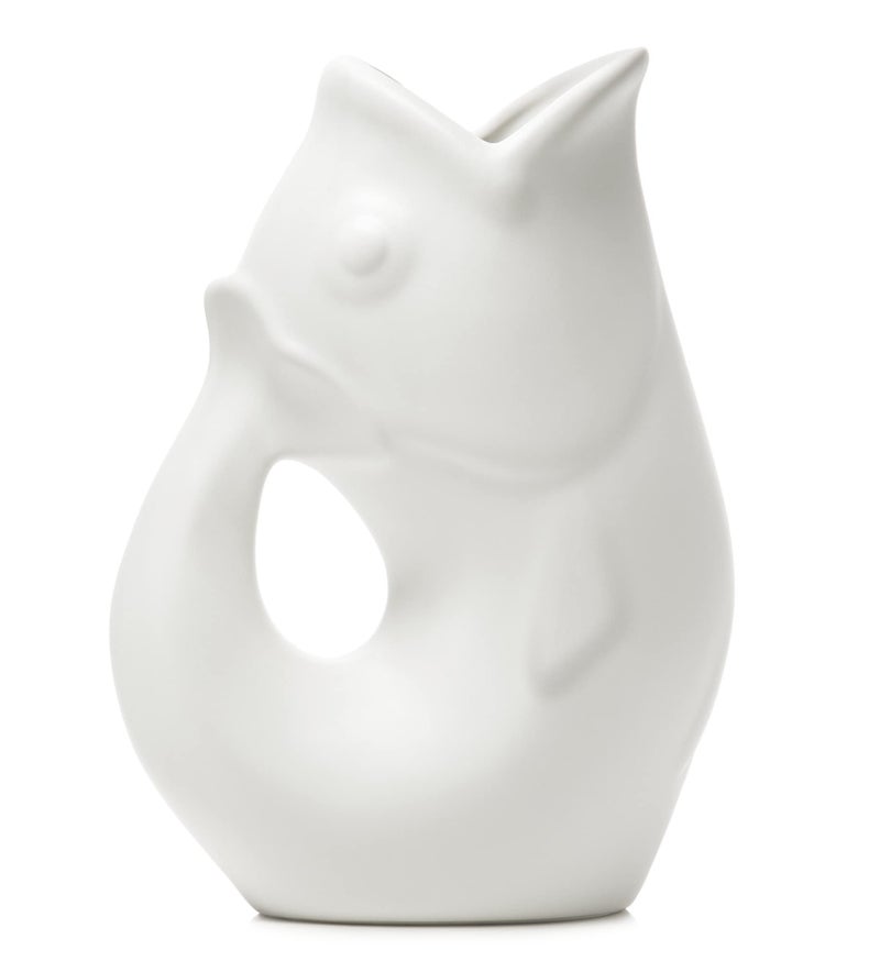 Gurgle Pot Matte White Gurgle Pot | Large Water Pitcher or Flower Vase | Matte White Serving Ware for Parties | Indoor & Outdoor Serveware | Centerpiece for Dining Room & Coffee Tables - Image 1